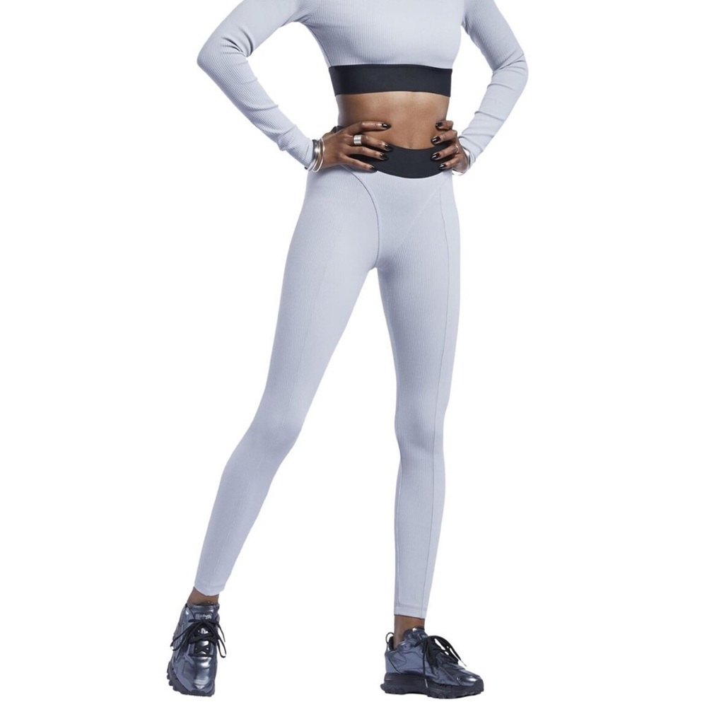 Reebok Cardi B Thick Ribbed Athletic Leggings - Size XS